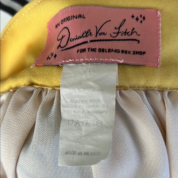 Pinup Yellow Tiki Cocktail Print Skirt XL from The Oblong Box Shop TOBS - Picture 9 of 12